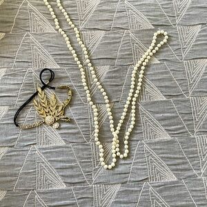 Necklace and headband for flapper costume